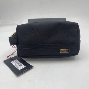NEW TUMI Small Travel Kit / Accessory Pouch Black/Gold —Compact Travel Organizer
